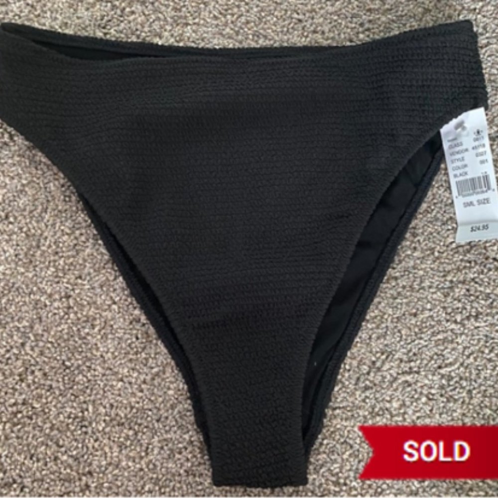 Black High Waisted Bikini Bottom